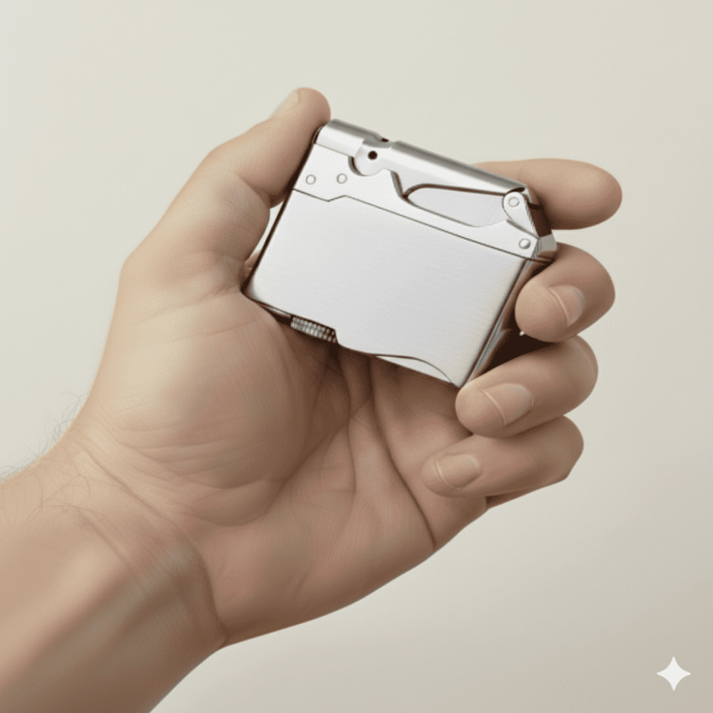 Kişiye Özel Yazılı Gümüş Renk Hediye Kutulu İbola Model Manyetolu Çakmak - 2