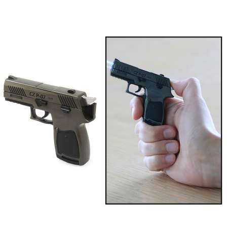 Kişiye Özel İsim Yazılı Siyah Renk Tabanca Model Manyetolu Çakmak - Tesbihane