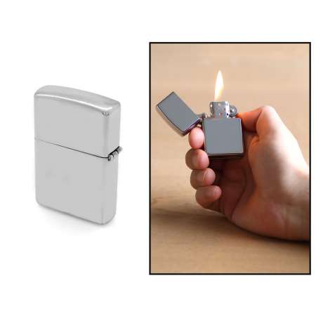 İsme Özel Yazılı Zippo Tasarım Gümüş Renk Taşlı Metal Çakmak - Tesbihane