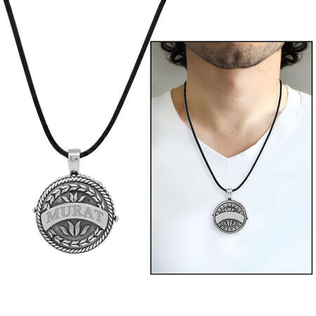 Kişiye Özel İsimli Açılır Kapaklı İçinde Ayetel Kürsi Yazılı 925 Ayar Gümüş Dua Kolye - Tesbihane