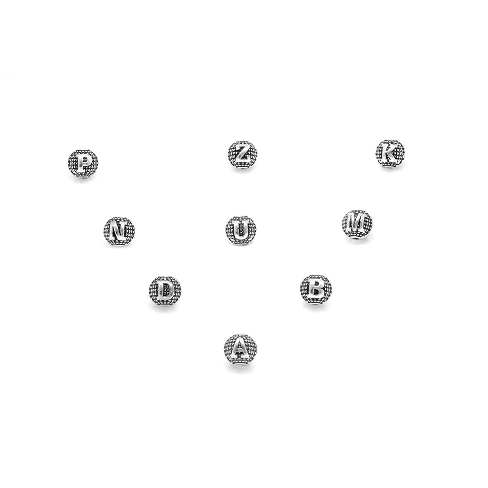 İsme Özel Küre Kesim Kararmaz Metal Harf Tesbih Tanesi - 2