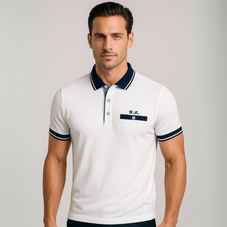 Kişiye Özel Nakışlı Kısa Kollu Triko Yaka Premium Beyaz Tişört - Tesbihane