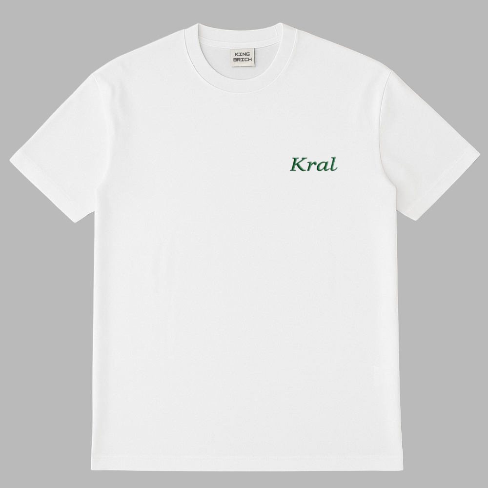 Kişiye Özel Nakışlı Yakası Biyeli Kısa Kollu Bisiklet Yaka Premium Beyaz Oversize Tişört - 2