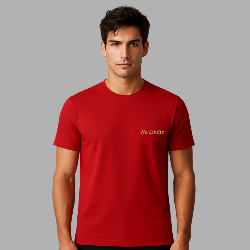 Kişiye Özel Nakışlı Yakası Biyeli Kısa Kollu Bisiklet Yaka Premium Bordo Oversize Tişört S - 1