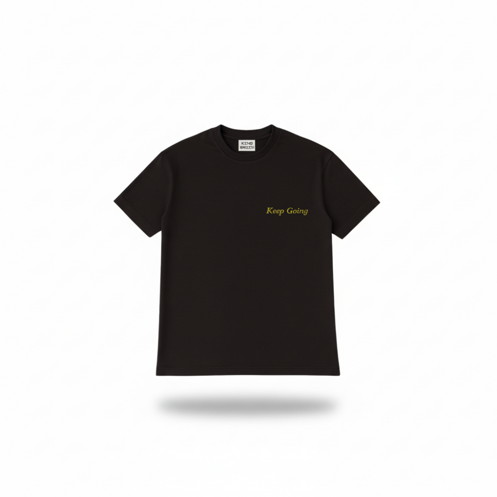 Kişiye Özel Nakışlı Yakası Biyeli Kısa Kollu Bisiklet Yaka Premium Füme Oversize Tişört M - 4