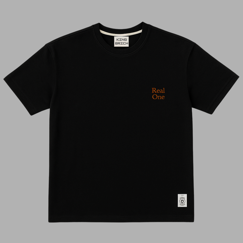 Kişiye Özel Nakışlı Yakası Biyeli Kısa Kollu Bisiklet Yaka Premium Siyah Tişört L - 2