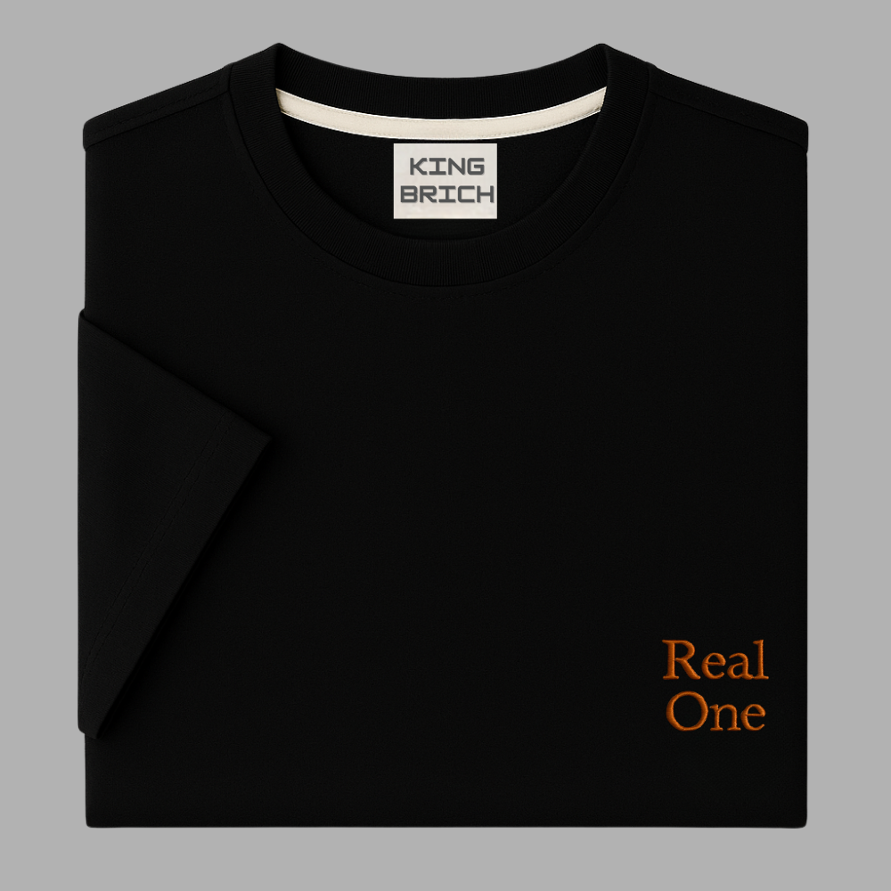 Kişiye Özel Nakışlı Yakası Biyeli Kısa Kollu Bisiklet Yaka Premium Siyah Tişört L - 5