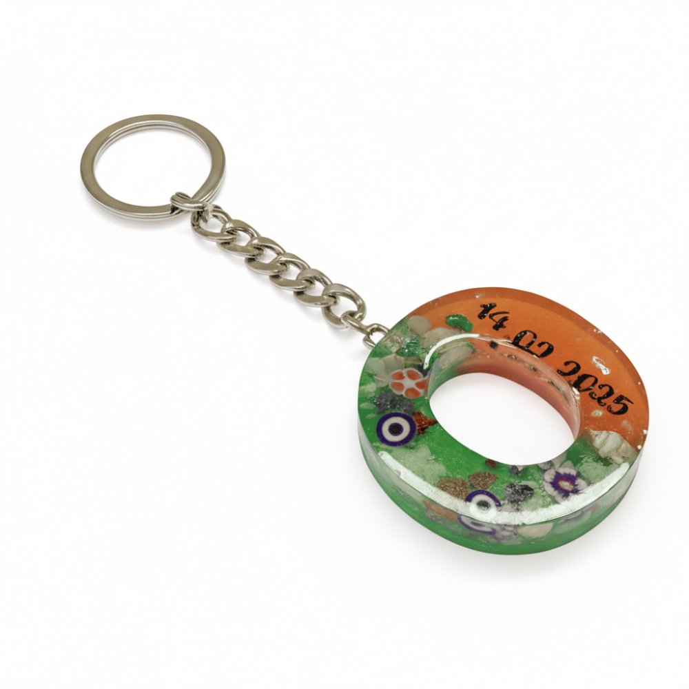 O Harfi - Kişiye Özel - Epoksi Reçine Anahtarlık - El Yapımı - Çelik Tokalı - 4