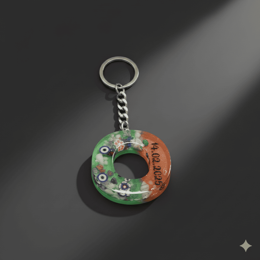 O Harfi - Kişiye Özel - Epoksi Reçine Anahtarlık - El Yapımı - Çelik Tokalı - 3