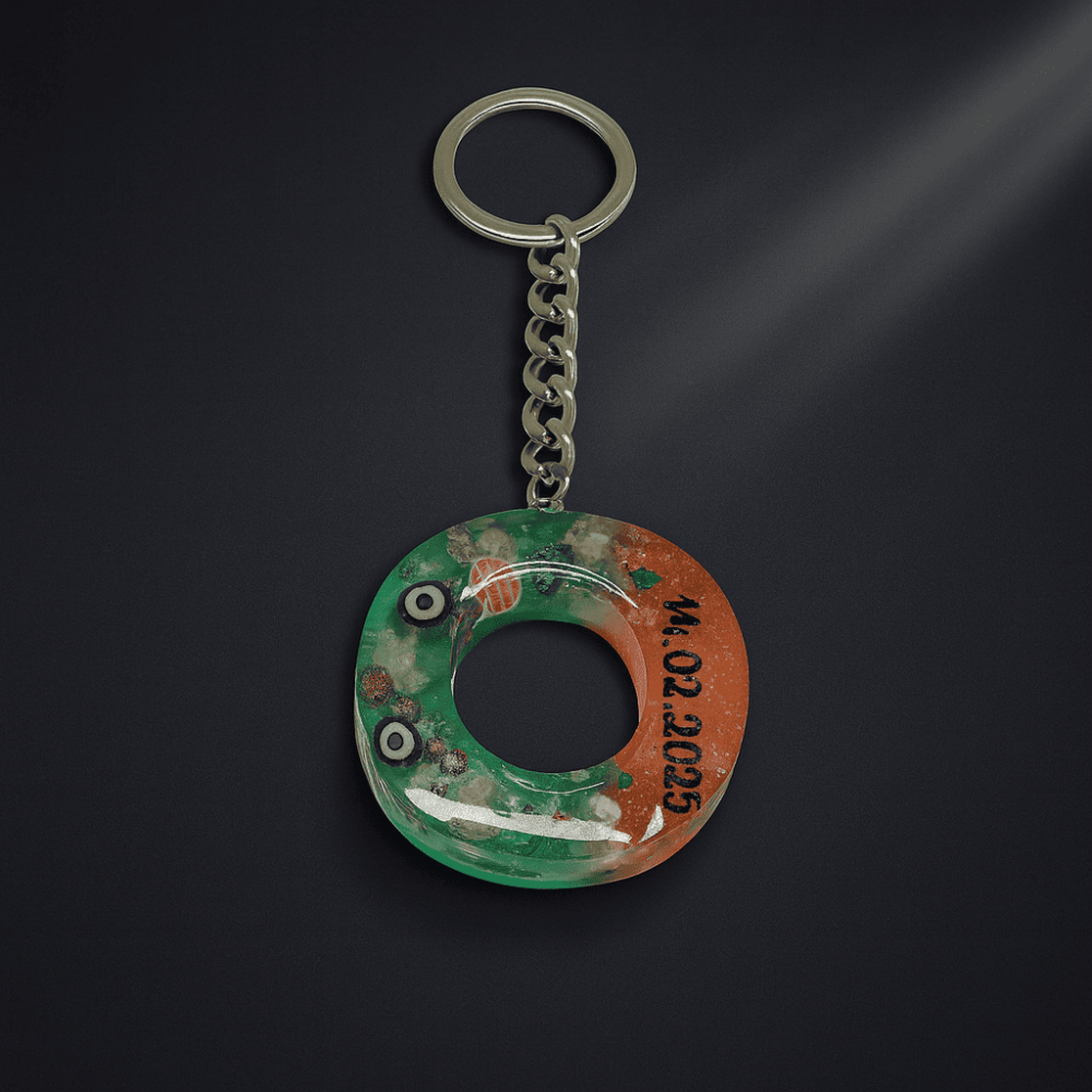 O Harfi - Kişiye Özel - Epoksi Reçine Anahtarlık - El Yapımı - Çelik Tokalı - 6