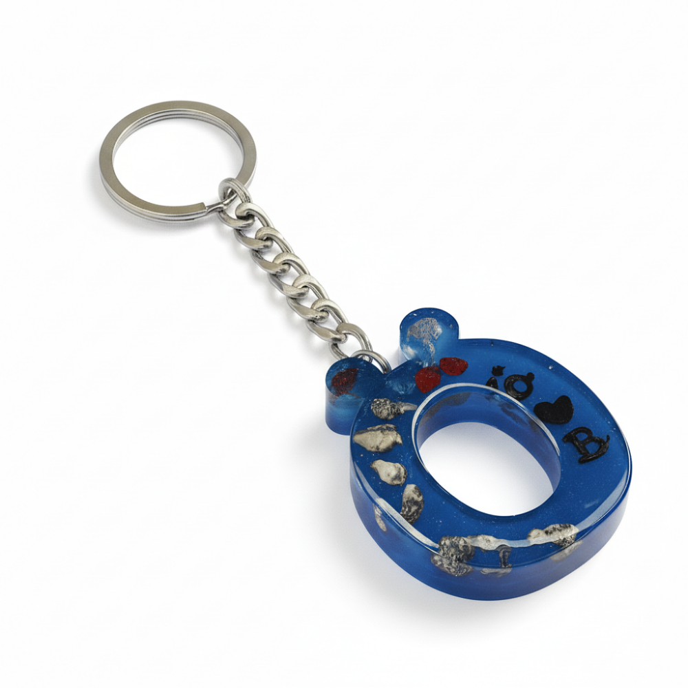 Ö Harfi - Kişiye Özel - Epoksi Reçine Anahtarlık - El Yapımı - Çelik Tokalı - 4