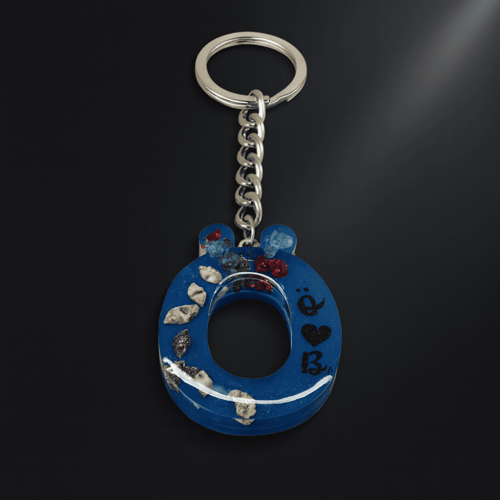 Ö Harfi - Kişiye Özel - Epoksi Reçine Anahtarlık - El Yapımı - Çelik Tokalı - 3