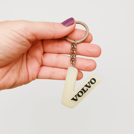 V Harfi - Kişiye Özel - Epoksi Reçine Anahtarlık - El Yapımı - Çelik Tokalı - Tesbihane