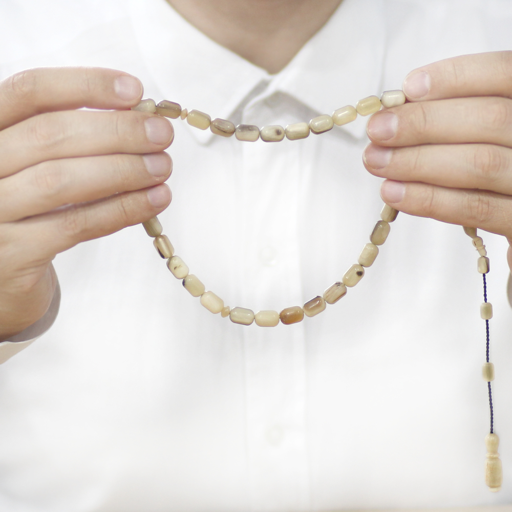 Koç Boynuzu Tesbih - Sistemli - Krem Rengi - Kapsül Kesim - 3