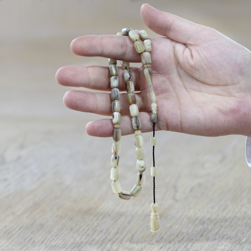 Koç Boynuzu Tesbih - Sistemli - Krem Rengi - Kapsül Kesim - 2