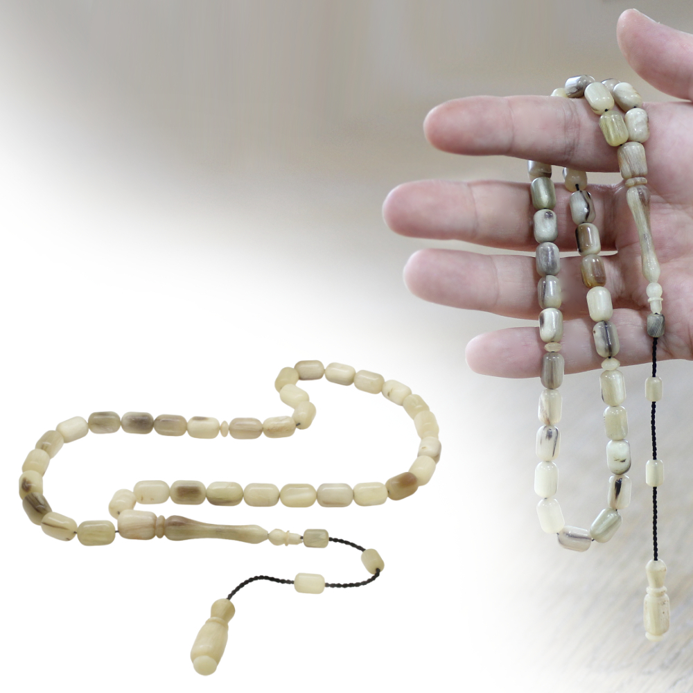 Koç Boynuzu Tesbih - Sistemli - Krem Rengi - Kapsül Kesim - 1