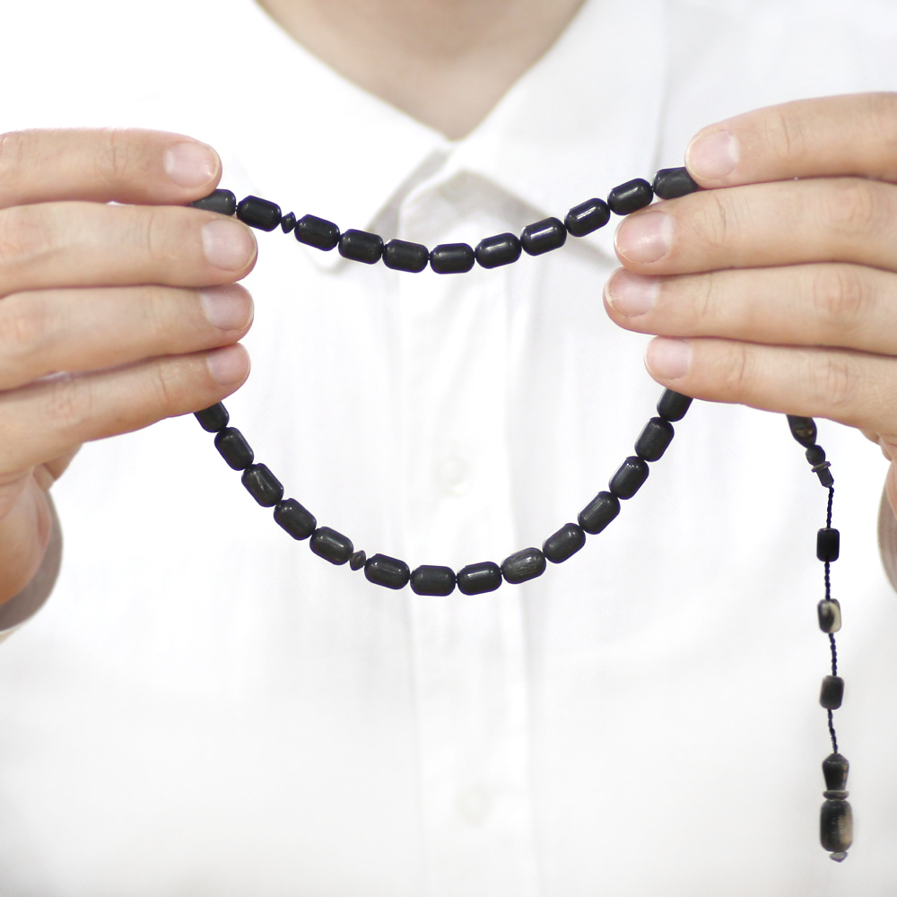 Koç Boynuzu Tesbih - Sistemli - Siyah Renk - Kapsül Kesim - 3