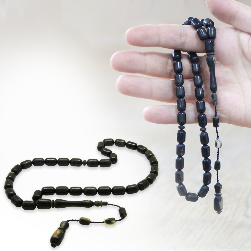 Koç Boynuzu Tesbih - Sistemli - Siyah Renk - Kapsül Kesim - 1