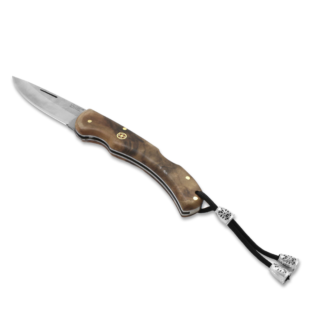 Kök Ceviz Ağacı Saplı Hayta Model Kilit Mekanizmalı 4116 Karartılmış Çelik Avcı ve Kamp Bıçağı - 4