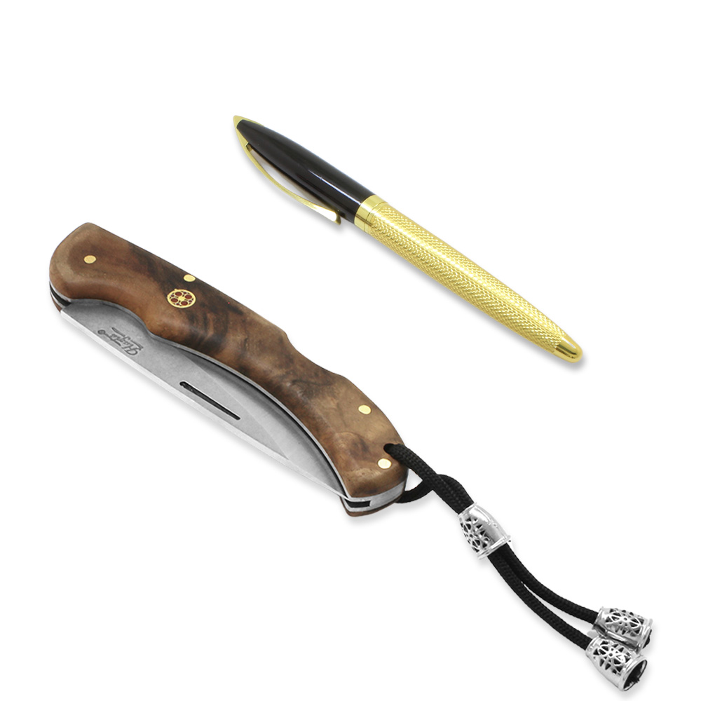 Kök Ceviz Ağacı Saplı Hayta Model Kilit Mekanizmalı 4116 Karartılmış Çelik Avcı ve Kamp Bıçağı - 3