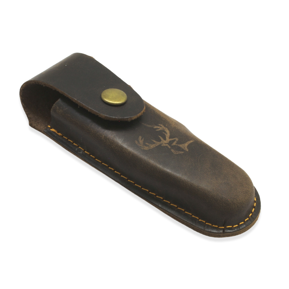 Ceviz Ağacı Saplı Hayta Model Kilit Mekanizmalı İsme Özel 4116 Karartılmış Çelik Avcı Kamp Bıçağı - 6