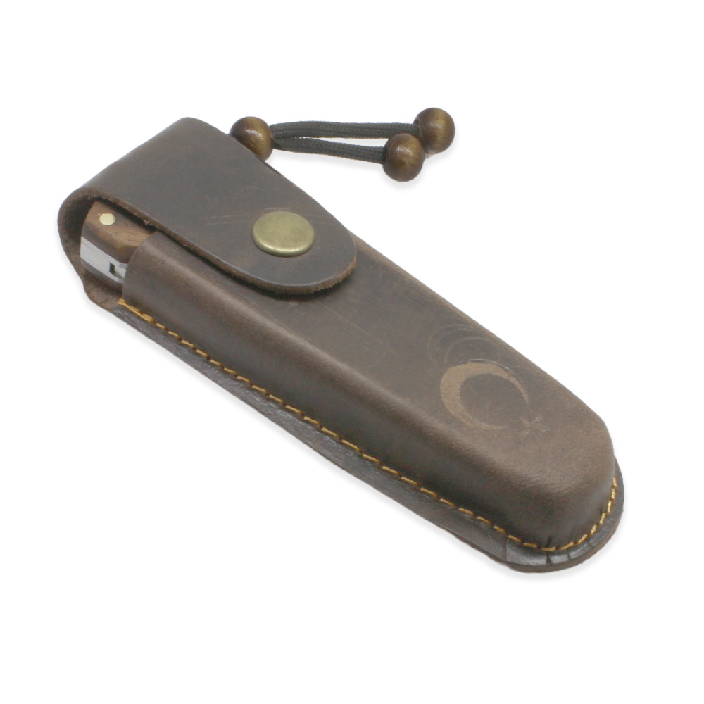 Ceviz Ağacı Saplı Ustra Model Kilit Mekanizmalı İsme Özel 4116 Karartılmış Çelik Avcı Kamp Bıçağı - 6