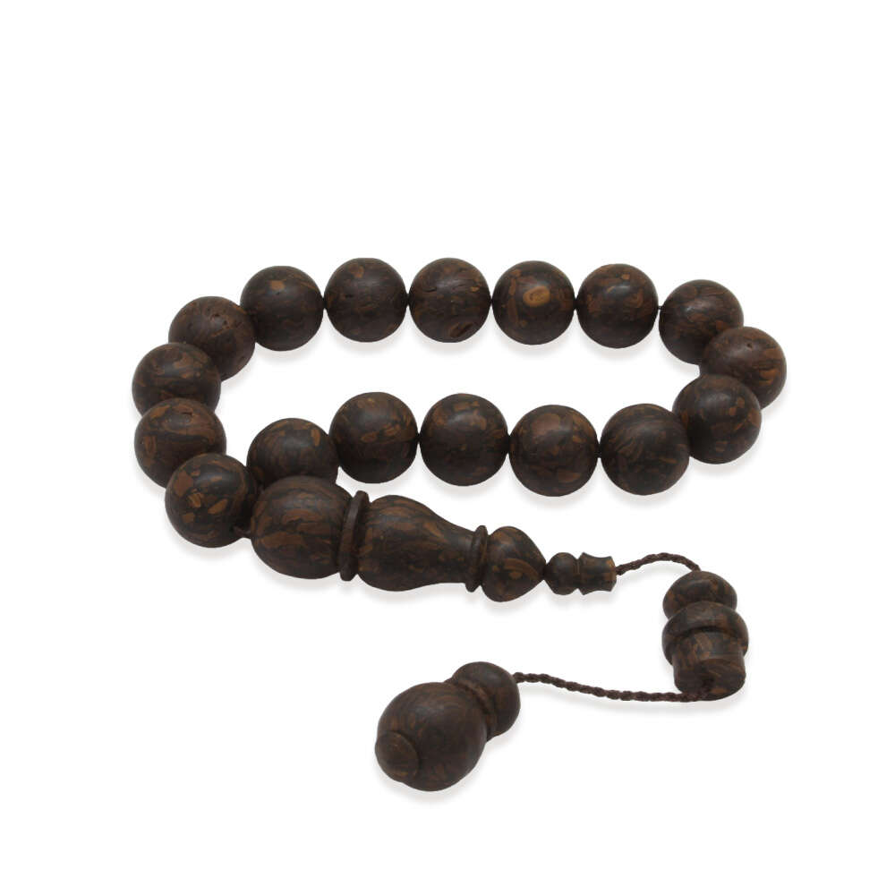 Kokulu Kahve Ağacı Efe Tesbih - Preslenmiş - Sistemli - Usta İşçilikli - Kahverengi - Küre Kesim - 4
