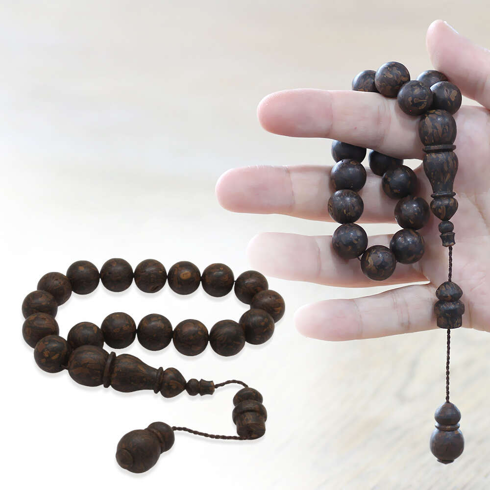 Kokulu Kahve Ağacı Efe Tesbih - Preslenmiş - Sistemli - Usta İşçilikli - Kahverengi - Küre Kesim - 1