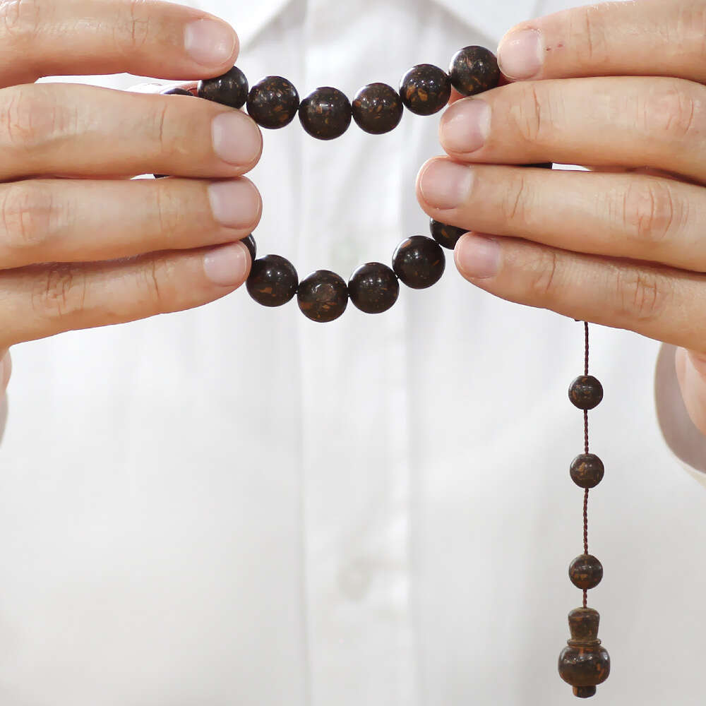 Kokulu Tarçın Ağacı Efe Tesbih - Preslenmiş - Sistemli - Usta İşçilikli - Kahverengi - Arpa Kesim - 3