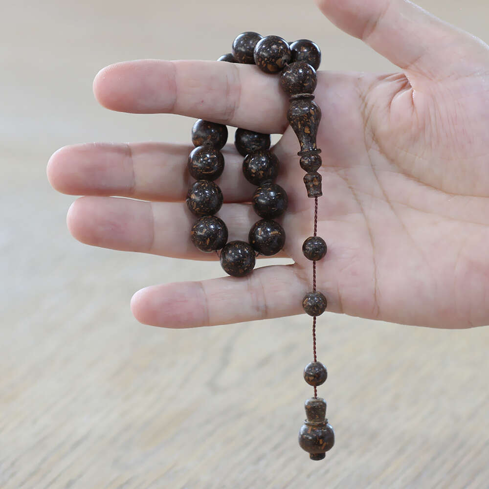 Kokulu Tarçın Ağacı Efe Tesbih - Preslenmiş - Sistemli - Usta İşçilikli - Kahverengi - Arpa Kesim - 2