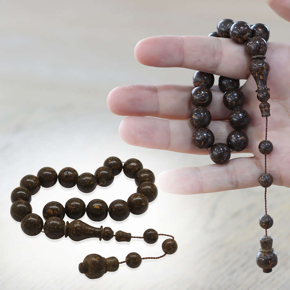 Kokulu Tarçın Ağacı Efe Tesbih - Preslenmiş - Sistemli - Usta İşçilikli - Kahverengi - Arpa Kesim - 1