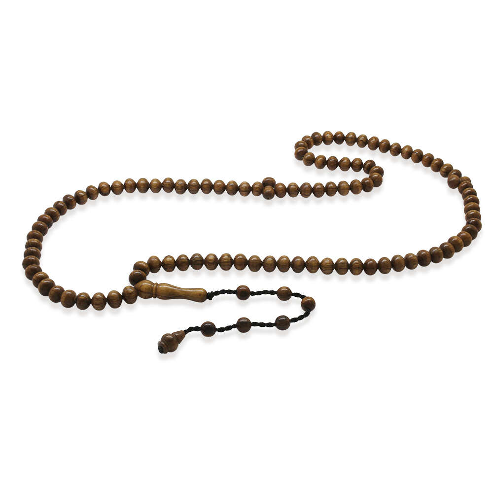 Kör Diken Ağacı Namaz Tesbihi - Sistemli - Koyu Kahverengi - Tekerlek Kesim - 4