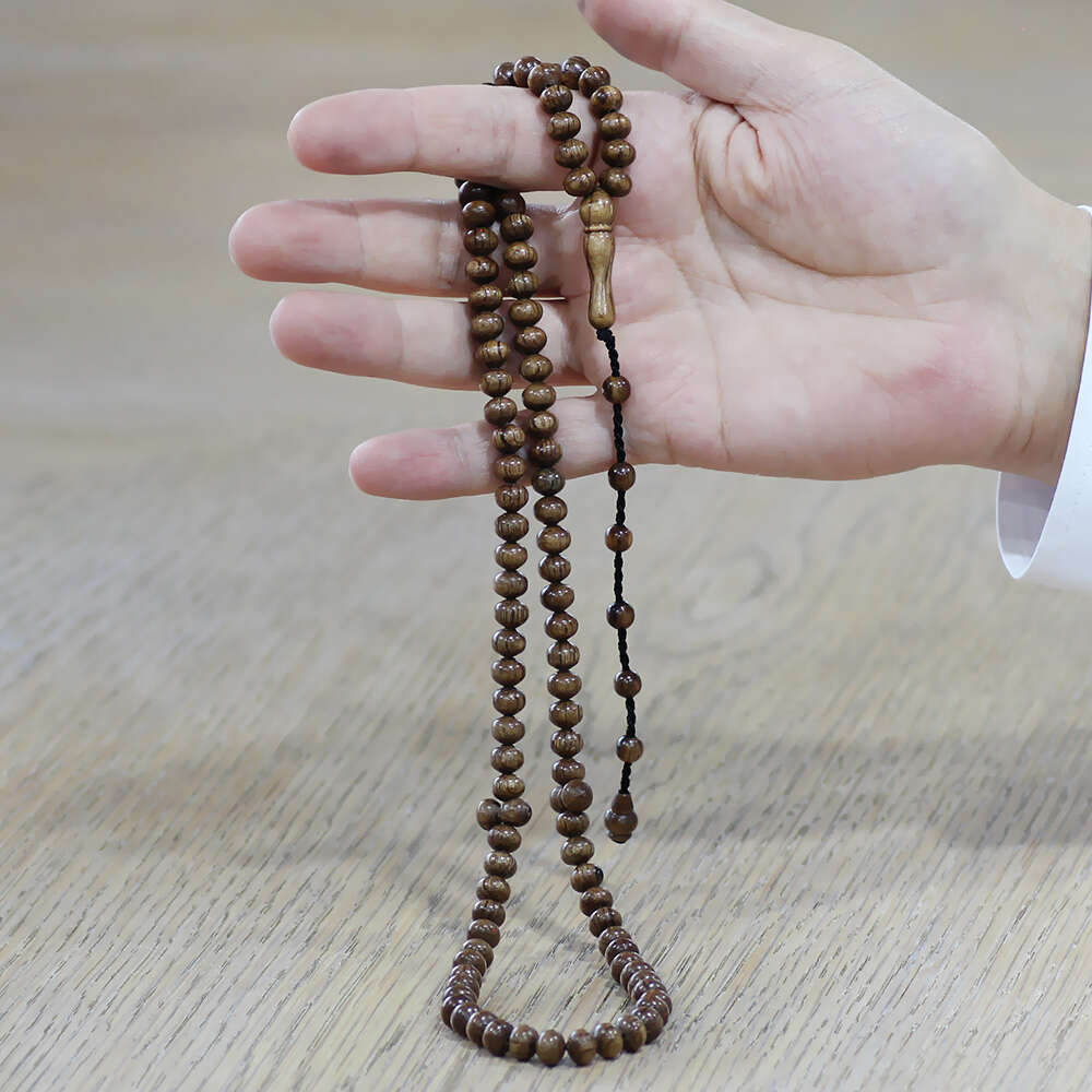 Kör Diken Ağacı Namaz Tesbihi - Sistemli - Koyu Kahverengi - Tekerlek Kesim - 2