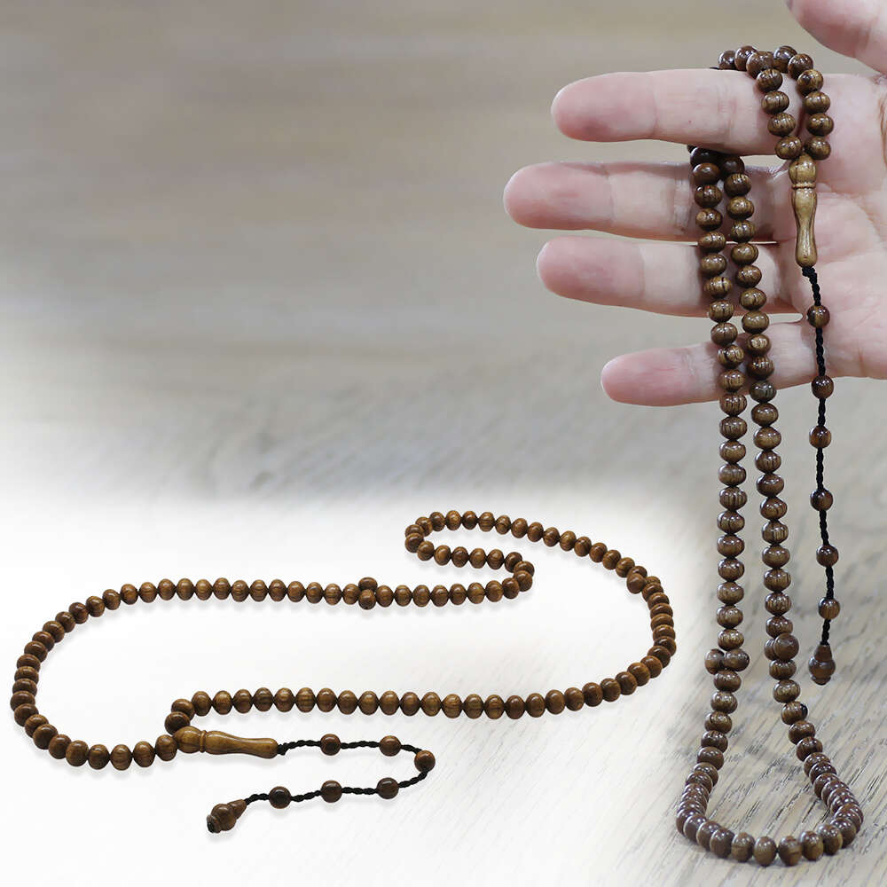 Kör Diken Ağacı Namaz Tesbihi - Sistemli - Koyu Kahverengi - Tekerlek Kesim - 1