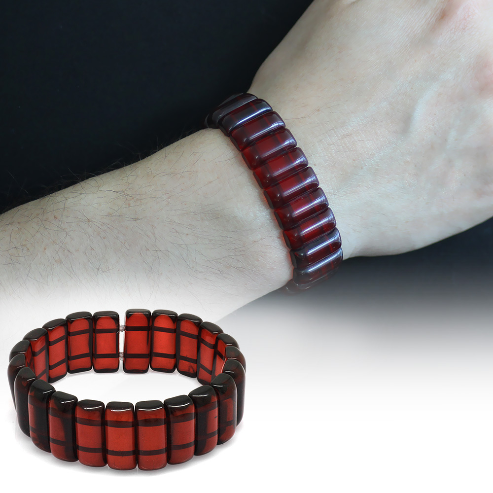 Koyu Kırmızı Beyrut Kehribar Erkek Rolex Bileklik - 1