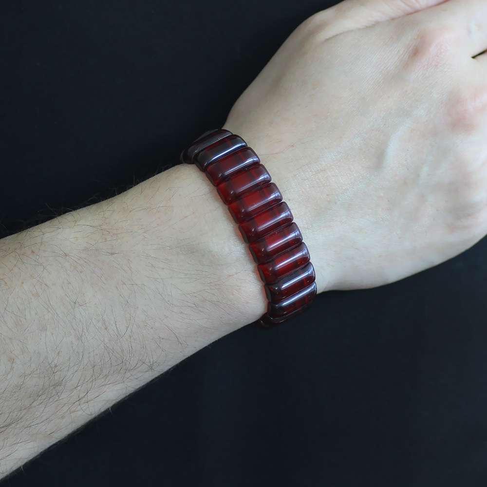 Koyu Kırmızı Beyrut Kehribar Erkek Rolex Bileklik - 3