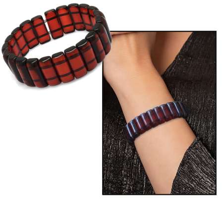 Koyu Kırmızı Beyrut Kehribar Kadın Rolex Bileklik - STOKYOK