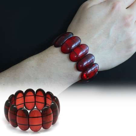 Koyu Kırmızı Maxi Boy Beyrut Kehribar Erkek Rolex Bileklik - Tesbihane