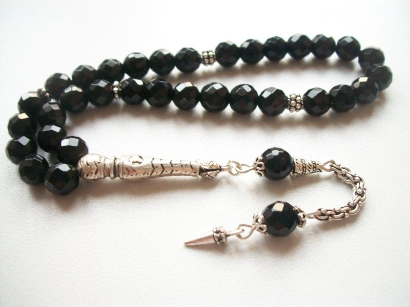 Kristal Kesim Oniks Tesbih (LSMNSV36) - 1