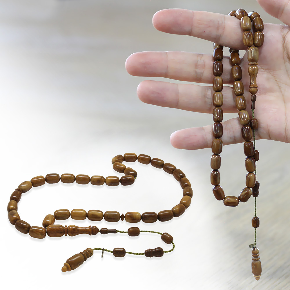 Kuka Ağacı Tesbih - Sistemli - Koleksiyonluk - Sadullah Usta İşçilikli - Kahverengi - Kapsül Kesim - 1