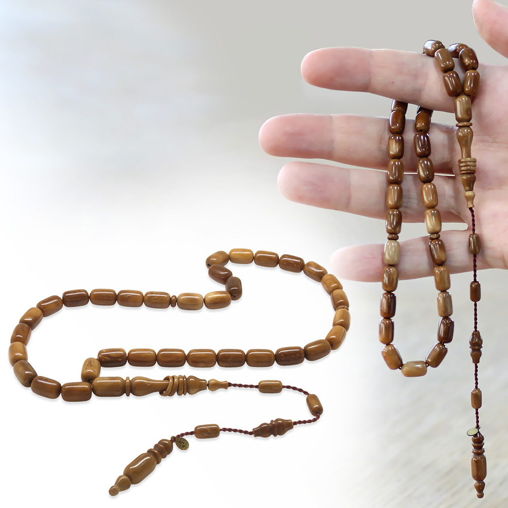 Kuka Ağacı Tesbih - Sistemli - Koleksiyonluk - Sadullah Usta İşçilikli - Kahverengi - Kapsül Kesim - 2
