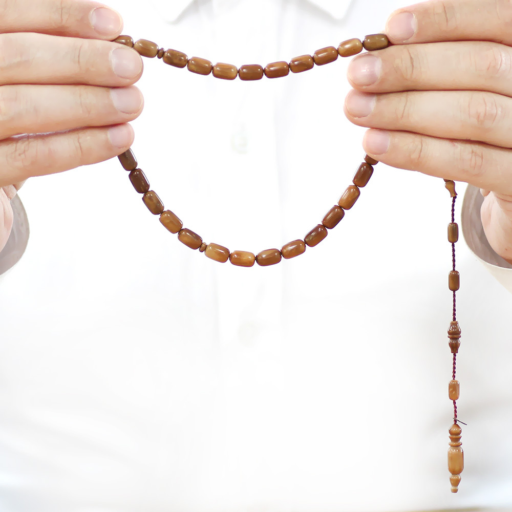 Kuka Ağacı Tesbih - Sistemli - Koleksiyonluk - Sadullah Usta İşçilikli - Kahverengi - Kapsül Kesim - 4