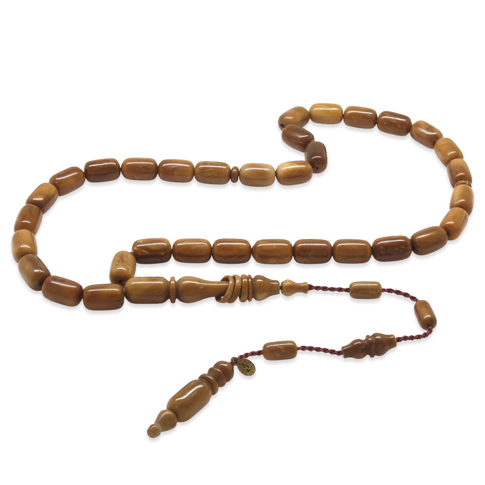 Kuka Ağacı Tesbih - Sistemli - Koleksiyonluk - Sadullah Usta İşçilikli - Kahverengi - Kapsül Kesim - 5