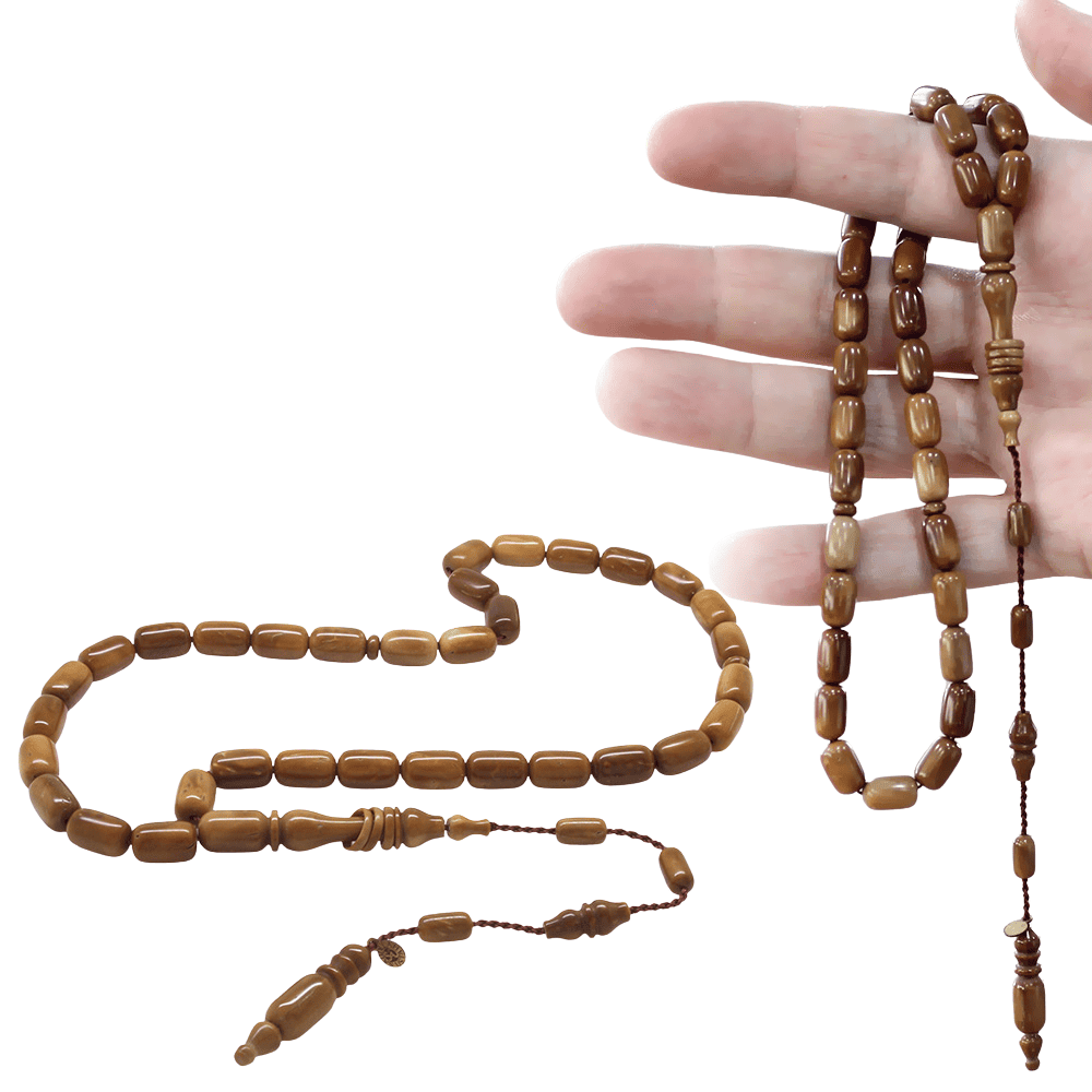 Kuka Ağacı Tesbih - Sistemli - Koleksiyonluk - Sadullah Usta İşçilikli - Kahverengi - Kapsül Kesim - 1