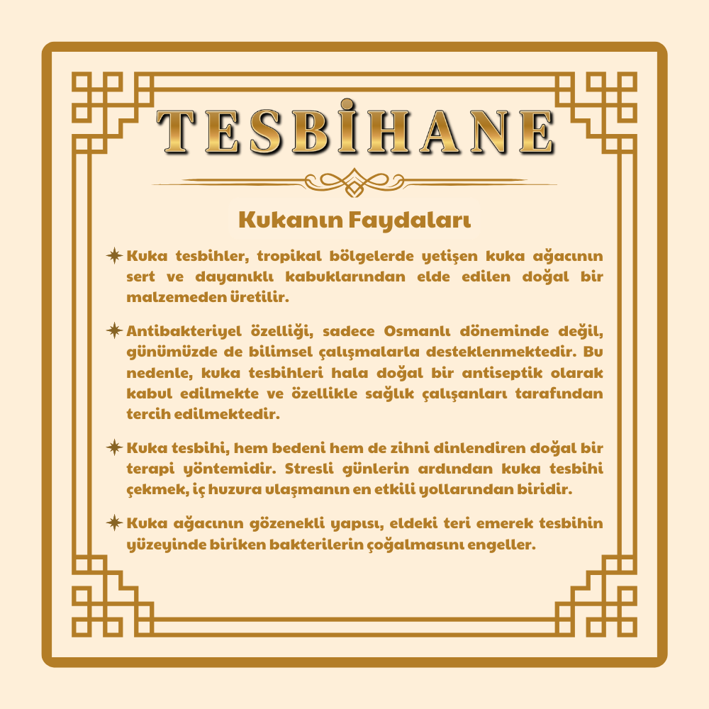 Kuka Namaz Tesbihi - Sistemli - Açık Kahverengi - Küre Kesim - 5