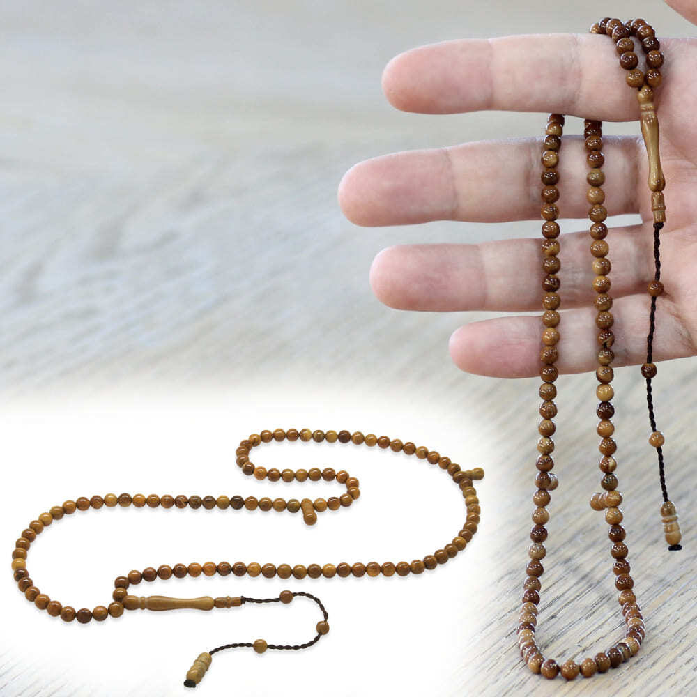 Kuka Namaz Tesbihi - Sistemli - Açık Kahverengi - Küre Kesim - 1