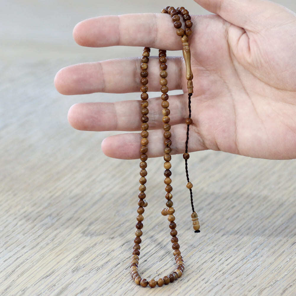 Kuka Namaz Tesbihi - Sistemli - Açık Kahverengi - Küre Kesim - 2