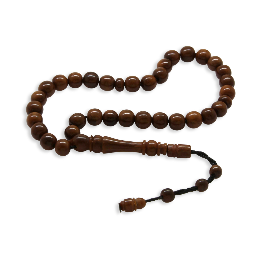 Kuka Tesbih - Sistemli - Koyu Kahverengi - Mini Boy - Küre Kesim - 4