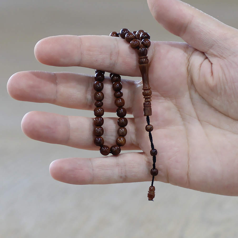 Kuka Tesbih - Sistemli - Koyu Kahverengi - Mini Boy - Küre Kesim - 2