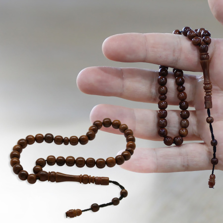 Kuka Tesbih - Sistemli Tasarım - Koyu Kahverengi - Mini Boy - Küre Kesim - Tesbihane